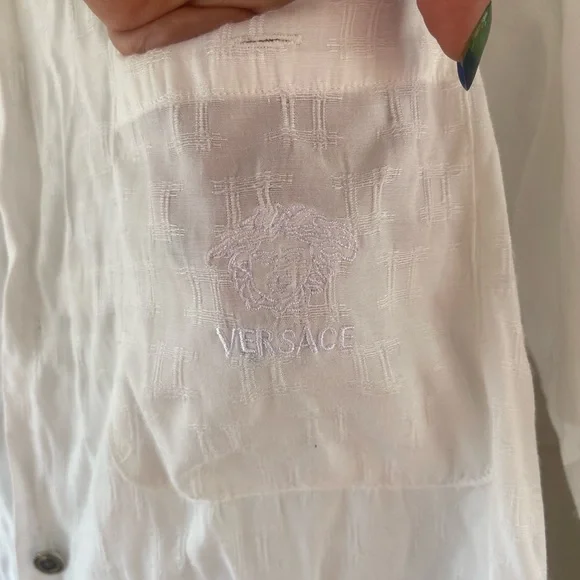 Versace Jeans Collection White Casual Button Down Shirt vintage - Picture 10 of 17